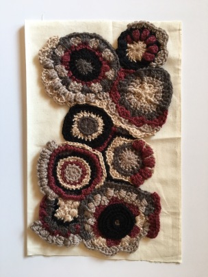 Scrumbles to crochet fabric, crochet circles, crochet texture, creating abstract crochet